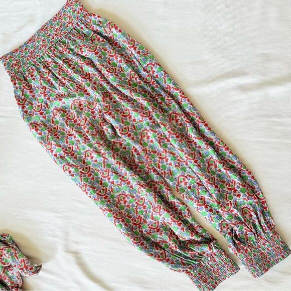 Tory Burch Womens Top Jogger Pants Set Floral Silk Casual Vacation 0 - 2 - Picture 4 of 6